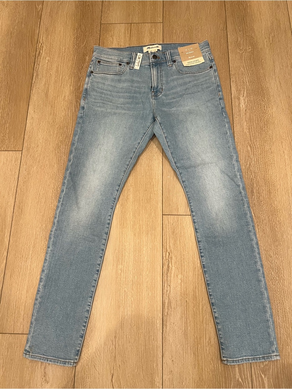 NWT Madewell Men’s Skinny Everyday Flex Denim Light Wash 31x32